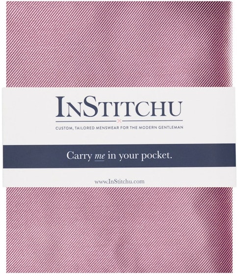 InStitchu Collection The Pignola Pink Plain Silk Pocket Square