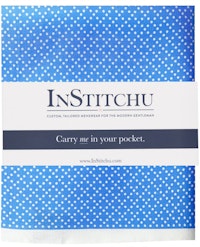 InStitchu Collection The Spinoso Blue and White Spot Silk Pocket Square