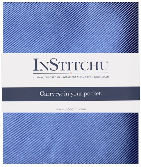InStitchu Collection The Trivigno Baby Blue Plain Silk Pocket Square