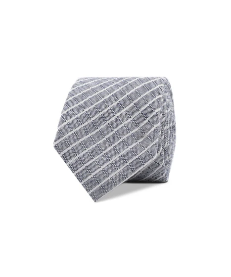 InStitchu Essentials Accessories Tie Manly Grey and White Pinstripe Cotton Tie