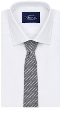 InStitchu Essentials Accessories Tie Manly Grey and White Pinstripe Cotton Tie