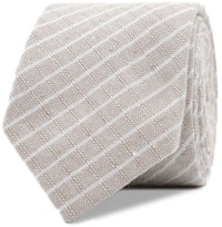 InStitchu Essentials Accessories Tie Sandy Beige and White Pinstripe Cotton Tie
