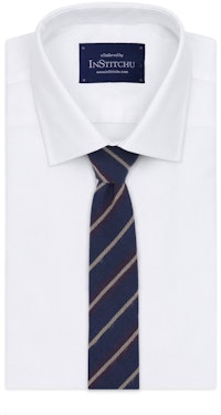 InStitchu Essentials Accessories Tie Noosa Navy Blue Cotton Striped Tie