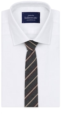 InStitchu Essentials Accessories Tie Rottnest Deep Grey, Cream and Red Striped Tie