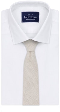InStitchu Essentials Accessories Tie Harbord Light Beige Cotton and Linen Tie