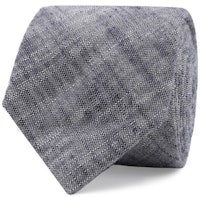 InStitchu Essentials Accessories Tie Avalon Navy, Grey and White Cotton and Linen Tie