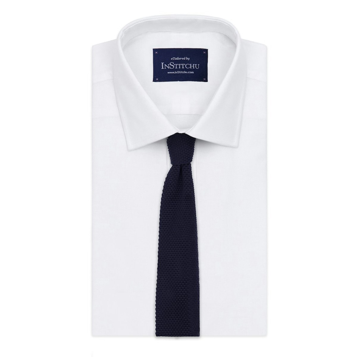 InStitchu Essentials Accessories Tie Byron Bay Navy Knitted Square-End Tie