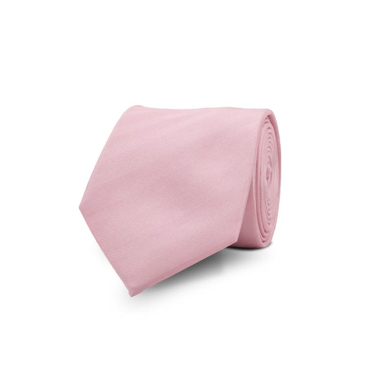 InStitchu Essentials Accessories Tie Reef Pale Pink Herringbone Silk Tie