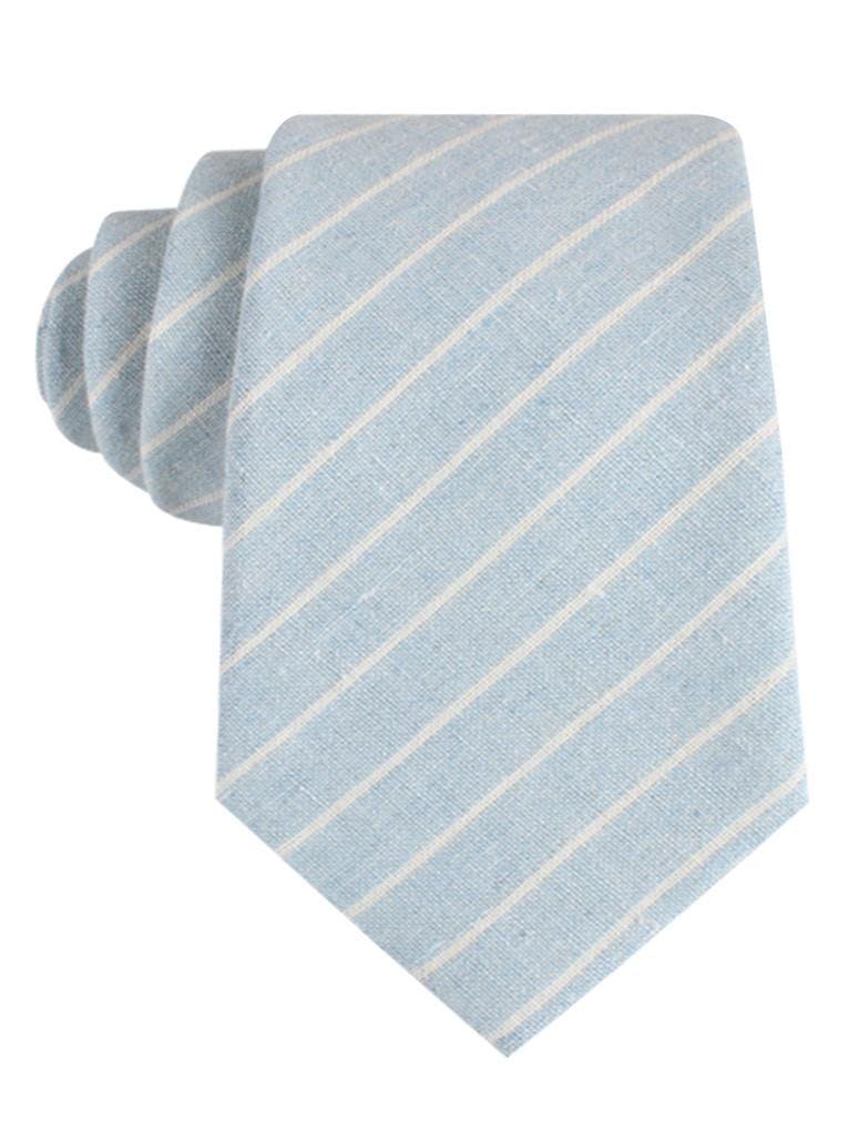 InStitchu Accessories tie  OTAA Baby Blue Wide Pinstripe Linen Tie