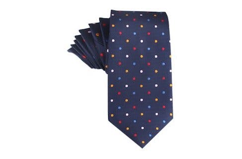 InStitchu Accessories tie OTAA Navy Blue with Confetti Polka Dots Tie