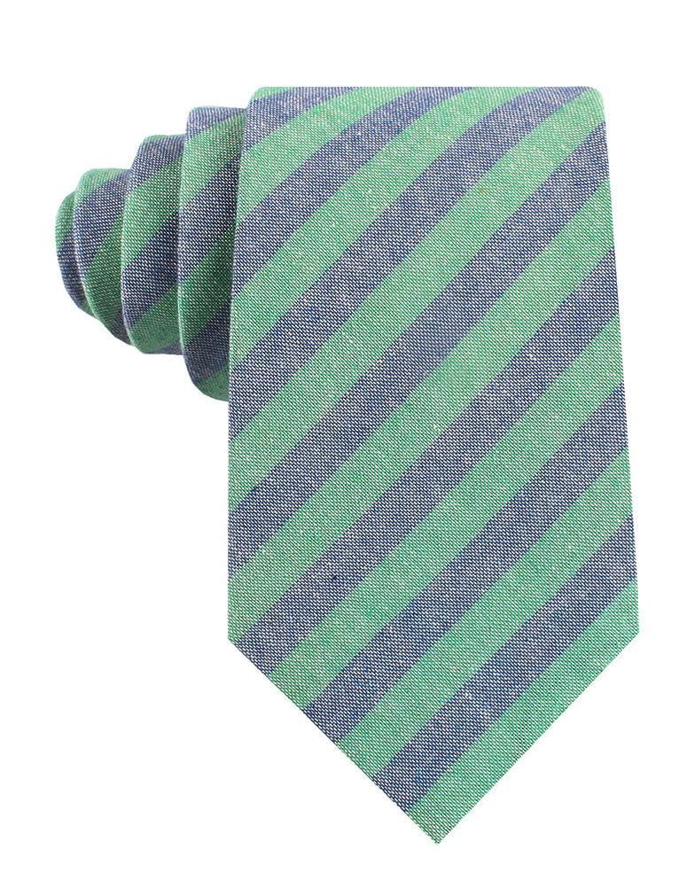 InStitchu Accessories tie  OTAA Green & Blue Bengal Linen Tie