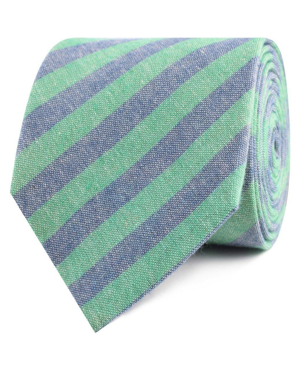 InStitchu Accessories tie  OTAA Green & Blue Bengal Linen Tie