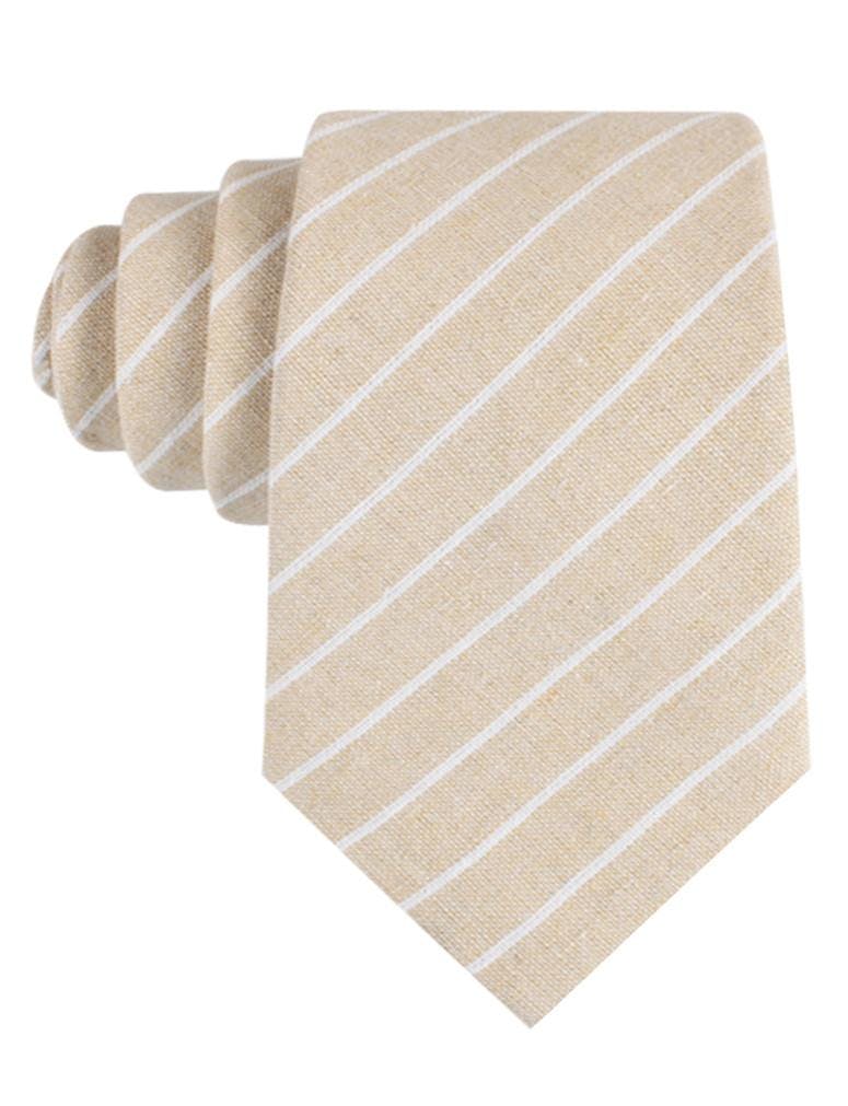 InStitchu Accessories tie  OTAA Khaki Linen Pinstripe Tie