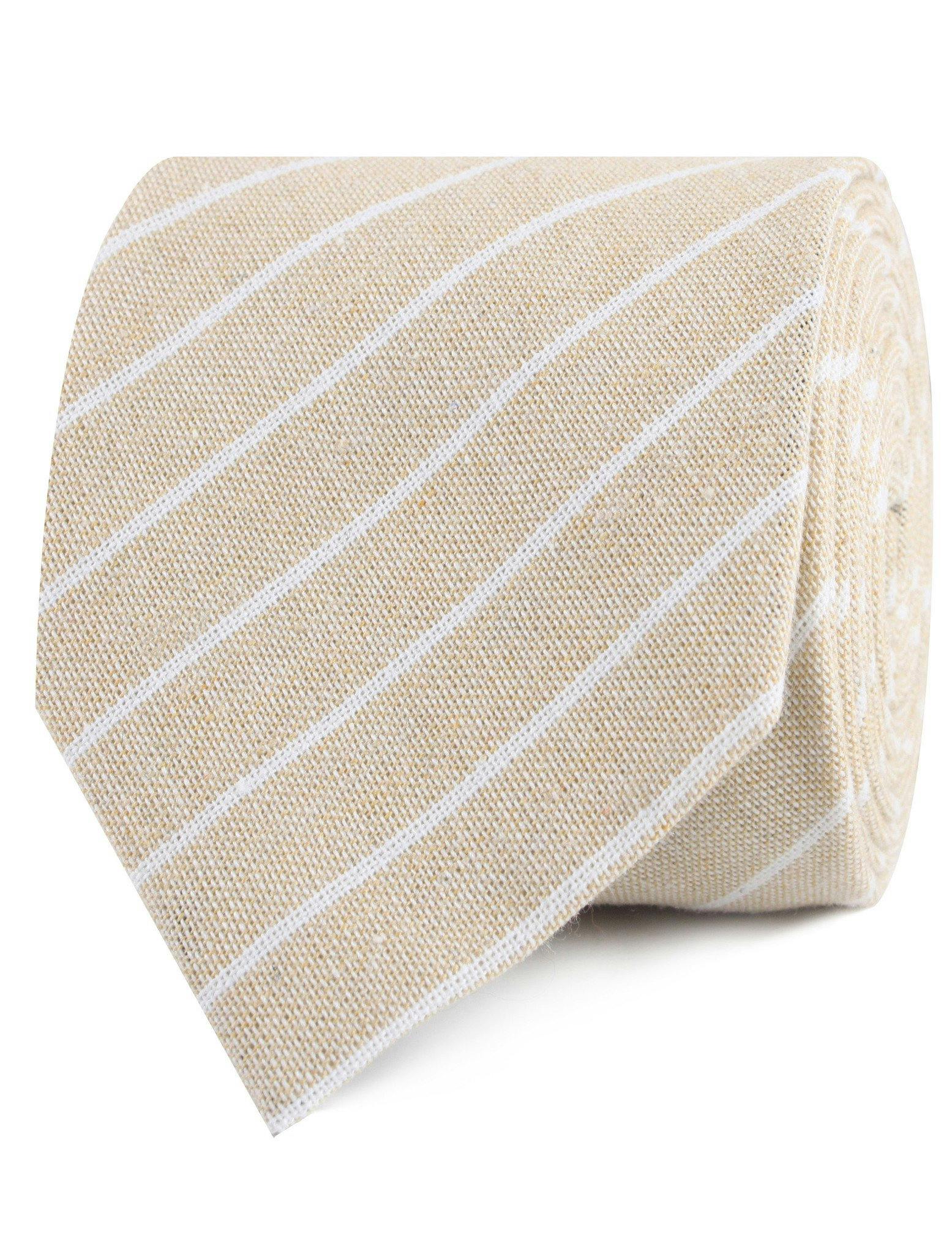 InStitchu Accessories tie  OTAA Khaki Linen Pinstripe Tie