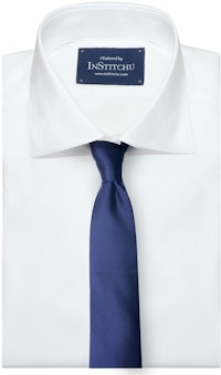 InStitchu Collection The Fasano Navy Blue Plain Silk Tie