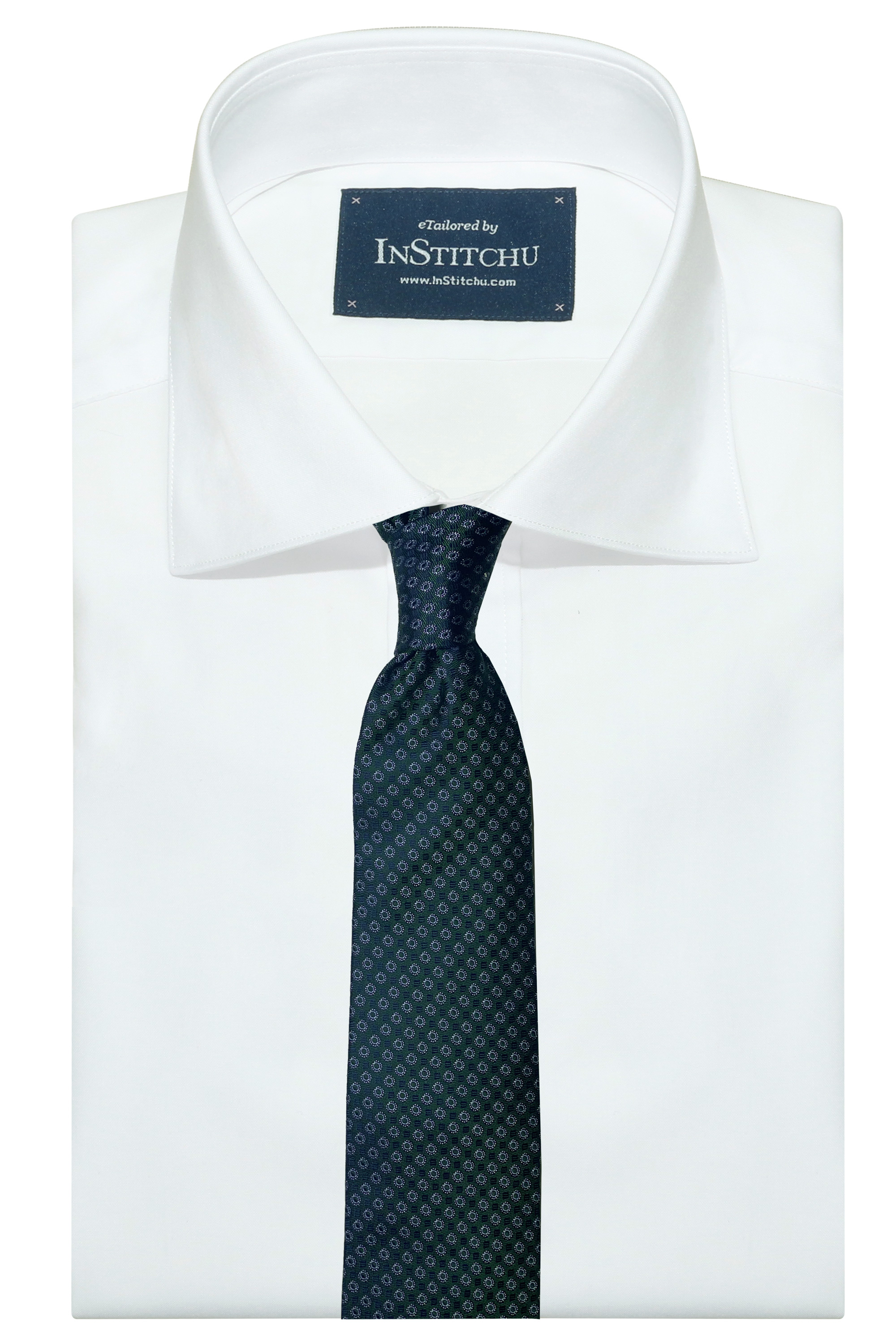 InStitchu Collection The Pisticci Deep Green Geometric Silk Tie