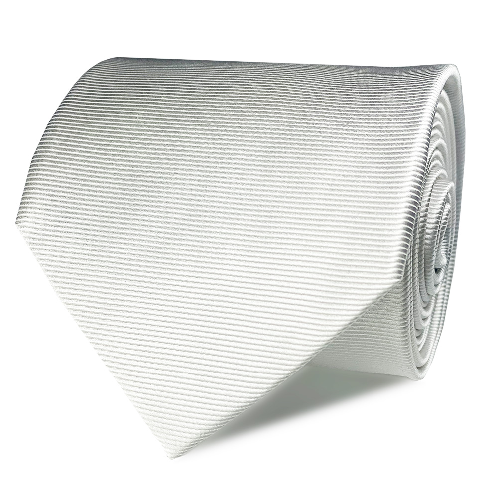 InStitchu Collection The Scalo White Plain Silk Tie