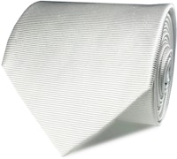 InStitchu Collection The Scalo White Plain Silk Tie