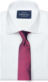 InStitchu Collection The Terzo Maroon Plain Silk Tie
