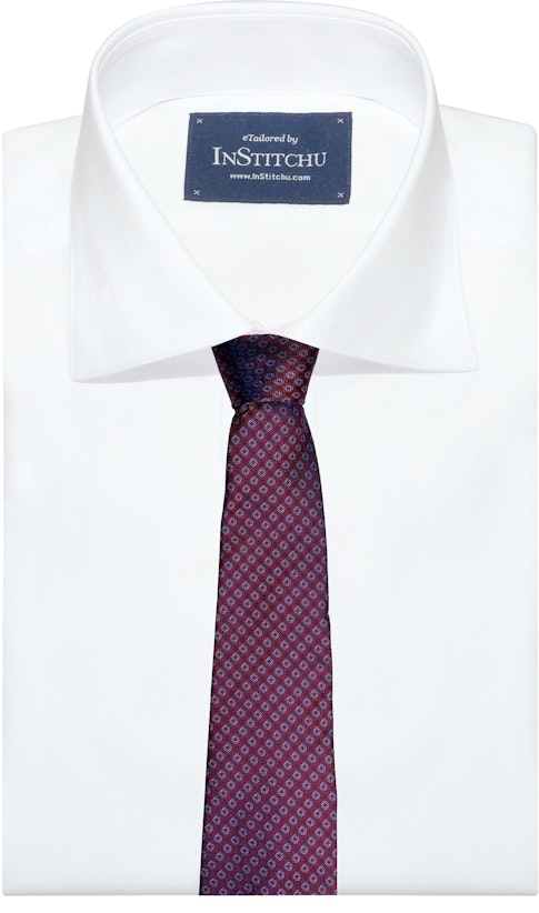 InStitchu Collection The Tursi Maroon Geometric Silk Tie