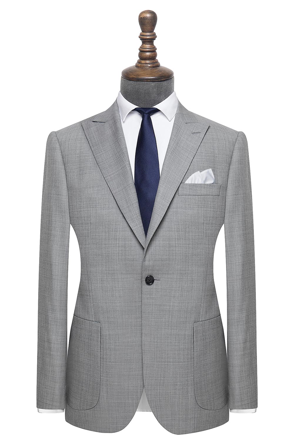 light grey textured suit