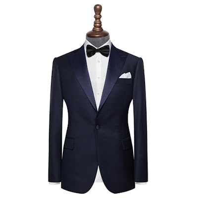The Harlow Navy Textured Tuxedo - Men's Custom Suit | InStitchu