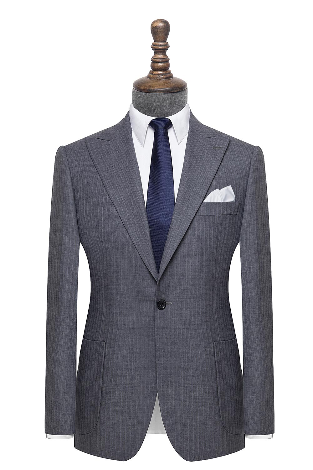 The Chesterfield Herringbone Pinstripe Formal Suit - Men's Custom Suit ...
