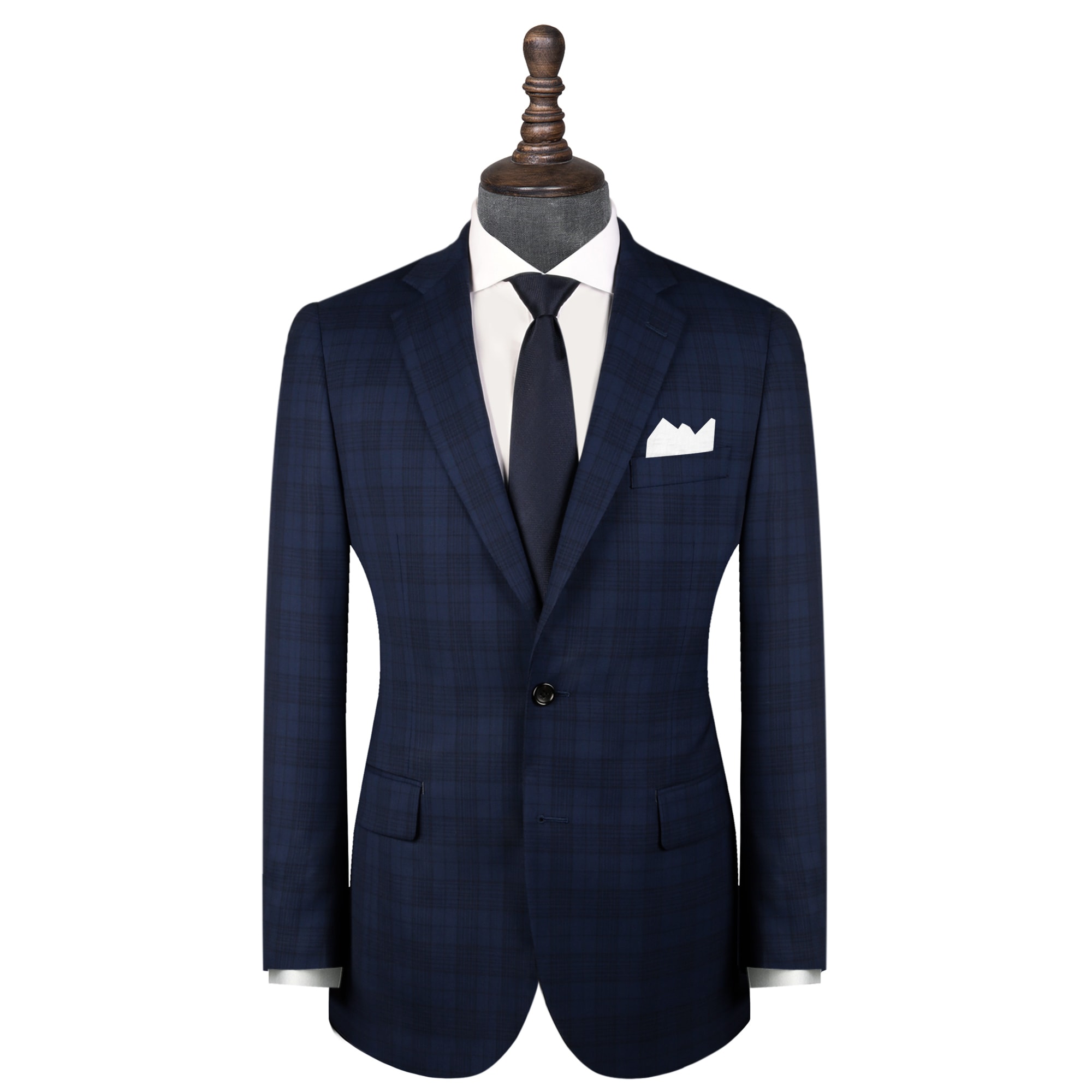 The Londonderry Blue Plaid Wool Suit - Men's Custom Suit | InStitchu