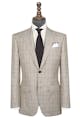 InStitchu Collection Brown Glen Plaid Wool and Linen Blend Jacket