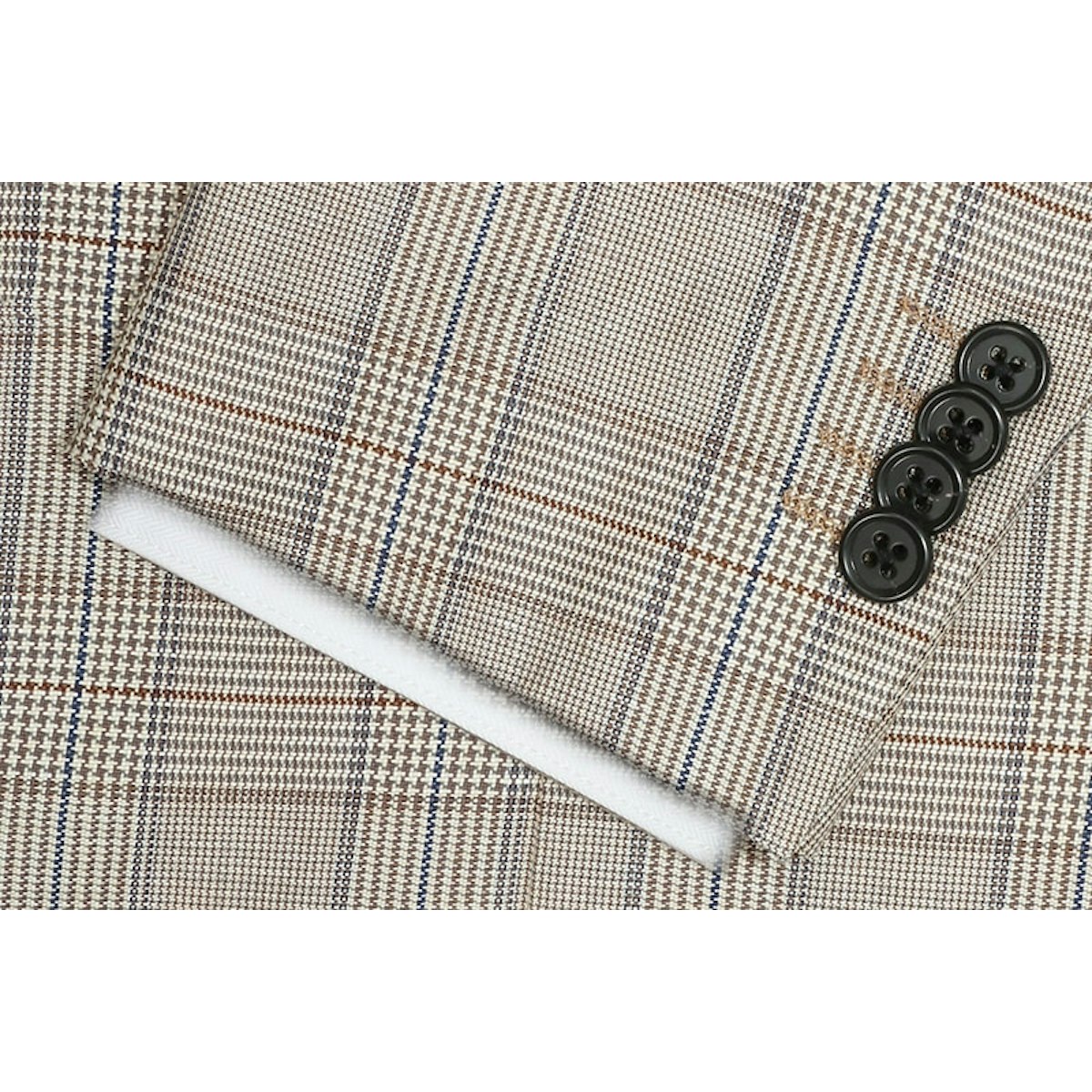 InStitchu Collection Brown Glen Plaid Wool and Linen Blend Jacket