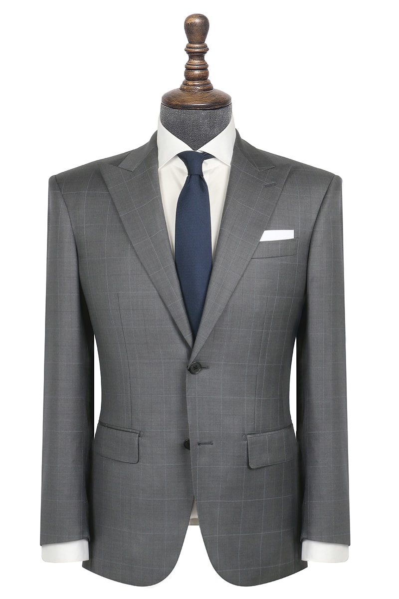 InStitchu Collection Casey Grey Windowpane Wool Jacket