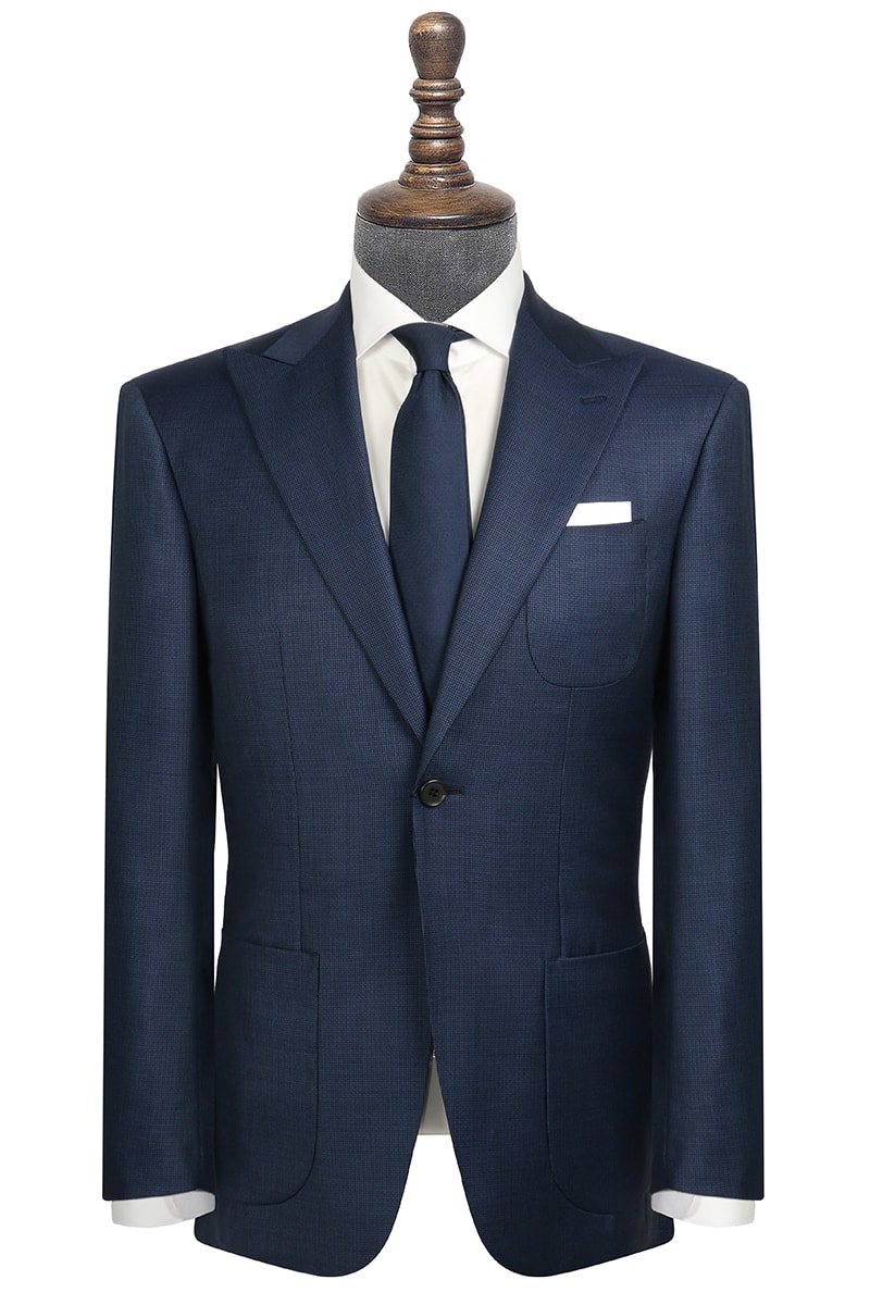 InStitchu Collection Draper Navy Birdseye Wool Jacket
