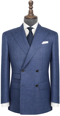 InStitchu Collection Eton Nailhead Blue Wool Jacket