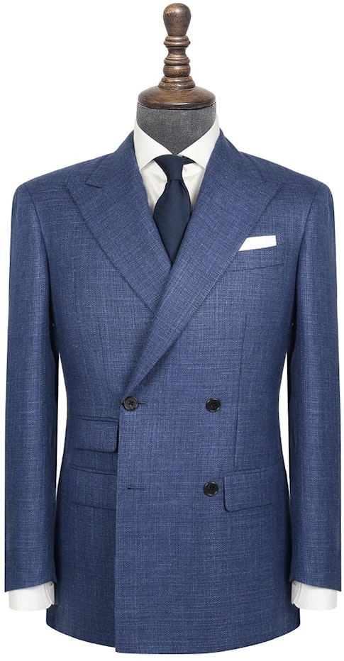 InStitchu Collection Eton Nailhead Blue Wool Jacket