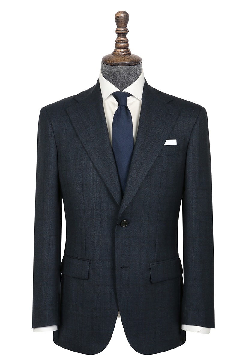 Evans Navy Glen Plaid Wool Suit - Men's Custom Suit | InStitchu