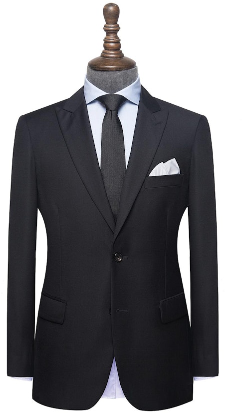 InStitchu Collection Huffed Black Wool Suit
