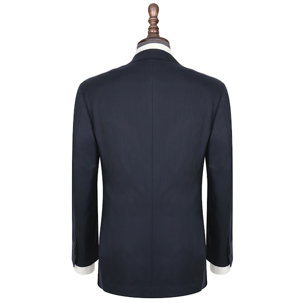 InStitchu Collection Kinfolk Navy Herringbone Wool Jacket