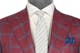 InStitchu Collection McEvoy Maroon and Blue Prince Of Wales Wool Blend Jacket