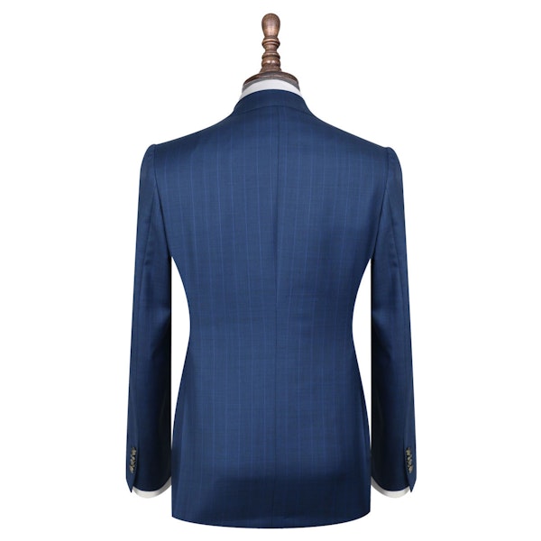 InStitchu Collection Rigside Blue Chalkstripe Wool Jacket