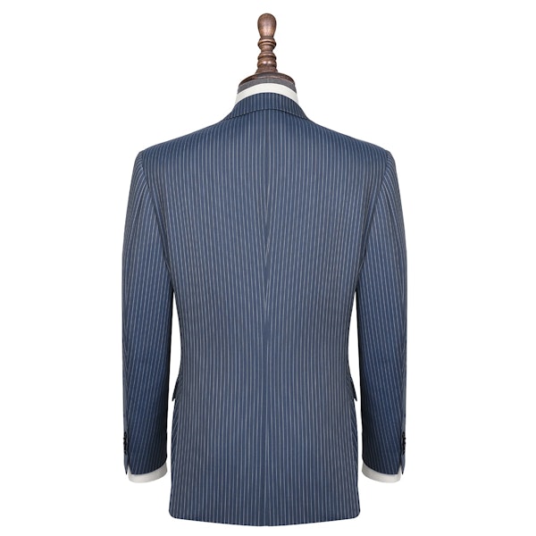 InStitchu Collection The Aberdeen Blue Grey Pinstripe Wool Jacket