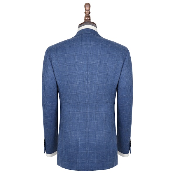 InStitchu Collection The Avington Vibrant Mid-Blue Prince of Wales Wool Jacket