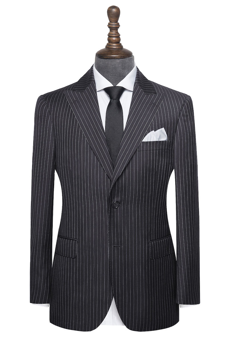 InStitchu Collection The Bleecker Navy Wool Pinstripe Jacket