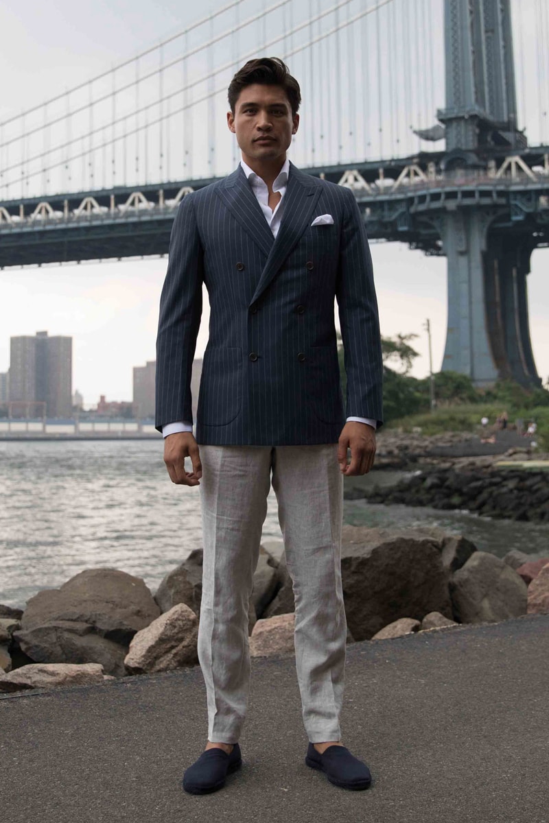 InStitchu Collection The Bleecker Navy Wool Pinstripe Jacket