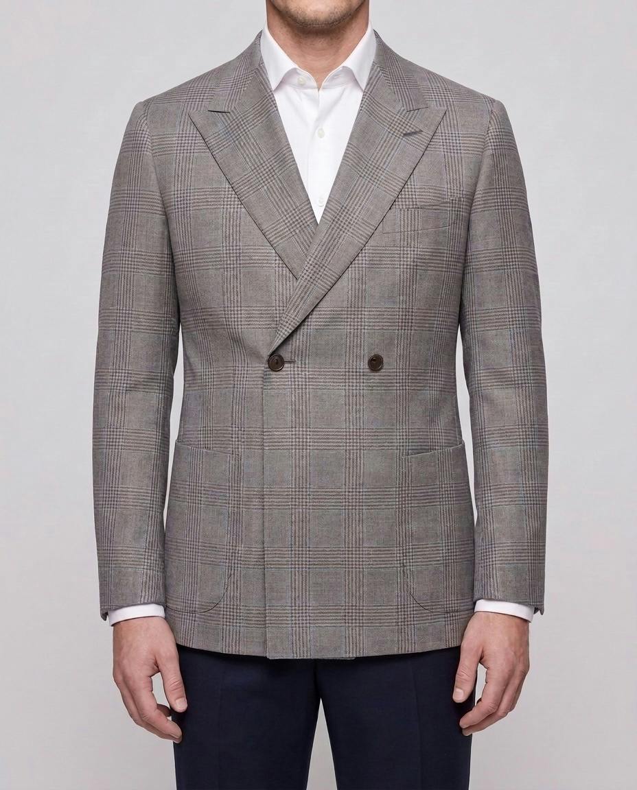 The Broome Grey Check Wool Jacket