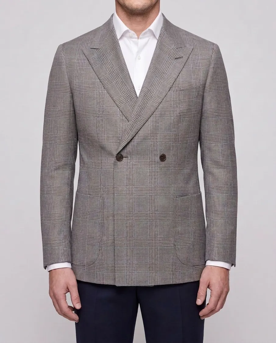The Broome Grey Check Wool Jacket