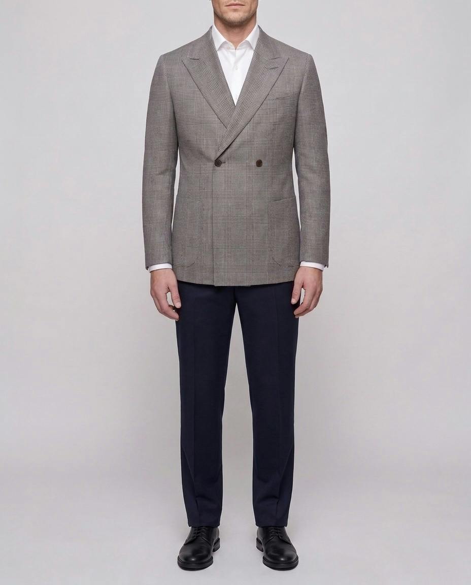 The Broome Grey Check Wool Jacket