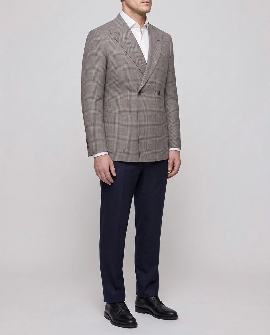 The Broome Grey Check Wool Jacket
