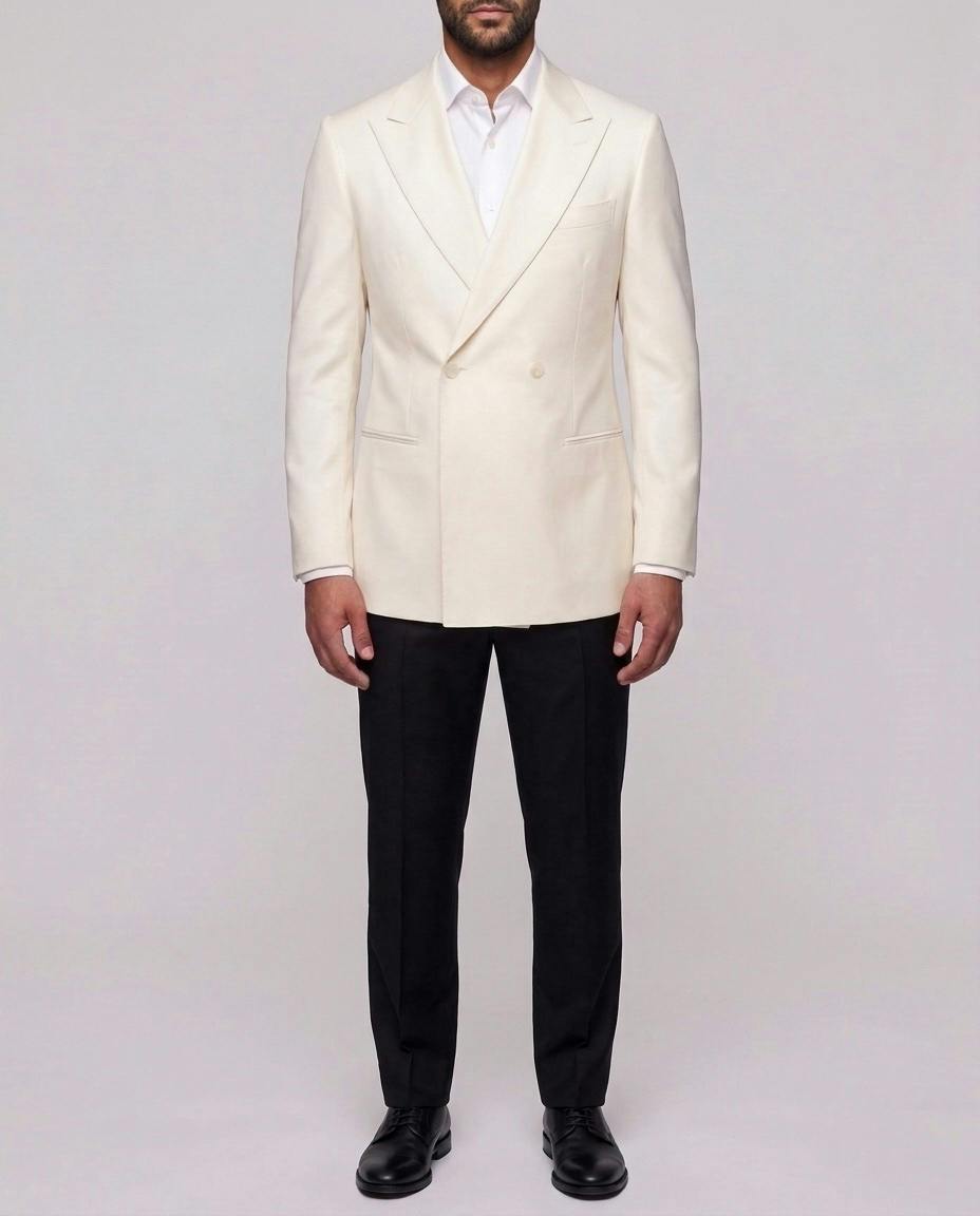The Burnie Ivory Virgin Wool Dinner Jacket