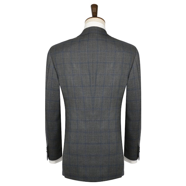 InStitchu Collection The Carnegie Deep Grey and Blue Check Wool Jacket