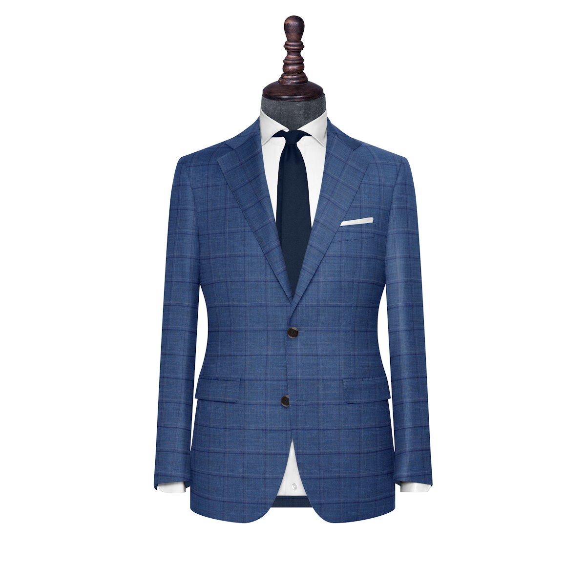 InStitchu Collection The Florence Blue Windowpane Wool Jacket